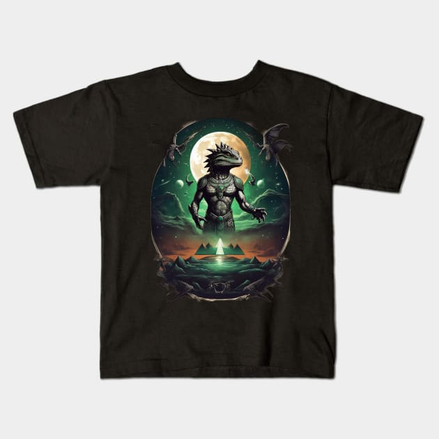 Reptilians Kids T-Shirt by NB-Art